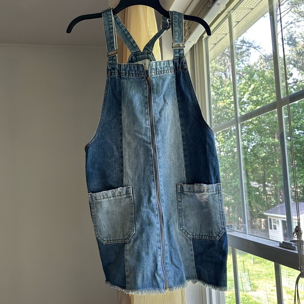 Patchwork overall dress